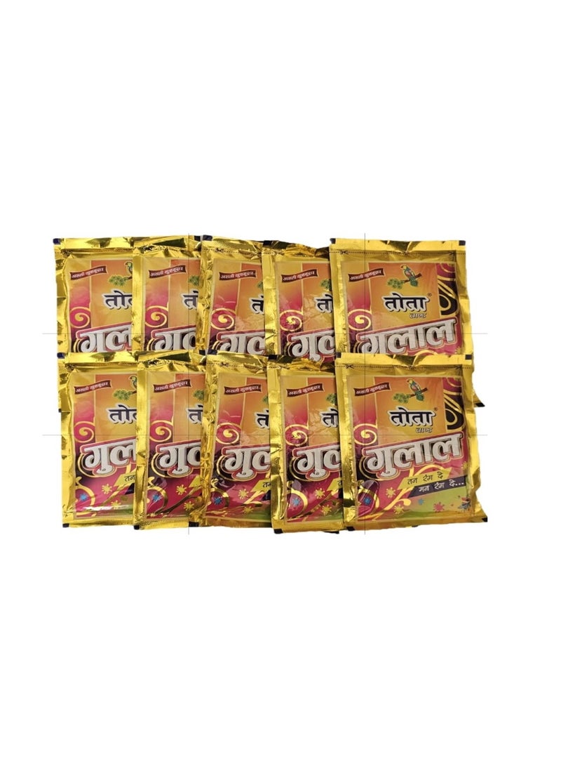 TOTA Premium Herbal Gulal Colors | Natural Holi Color Powder | Multicolor Pack of 10 | 40g Each | Safe for Skin - Image 1